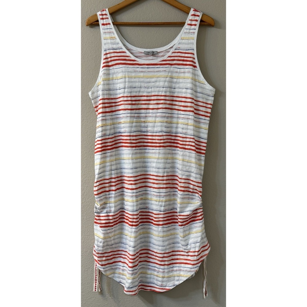LISA TODD Women's XL Dress Cover Up Colorful 100% Cotton Beach Coastal Lounge